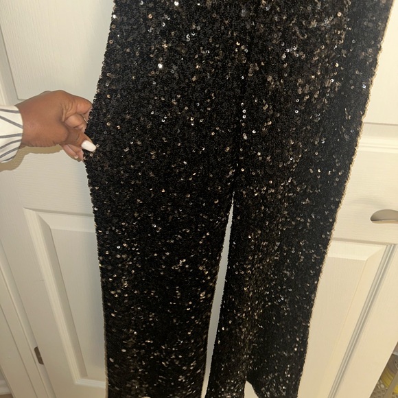 Alice + Olivia Black Glitter Jumpsuit - Picture 4 of 4